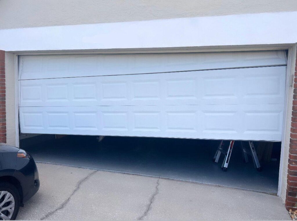 uneven garage door